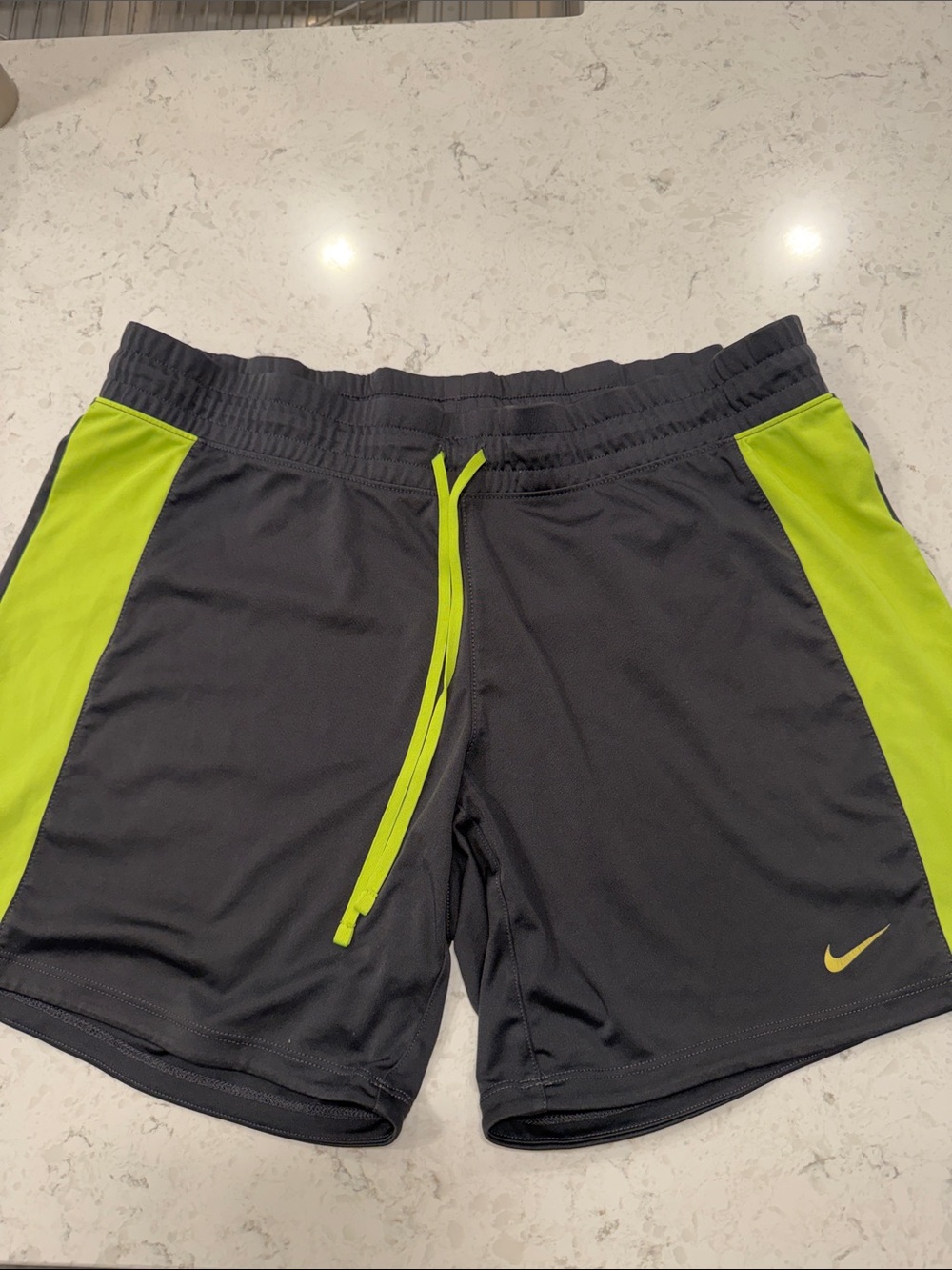 Nike gray  Athletic Shorts with Lime Green Accents